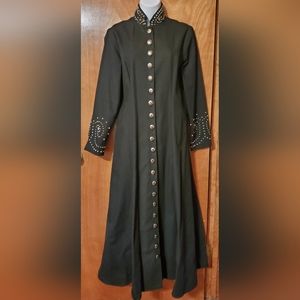 Black Western Denim Full Length Jacket sz M